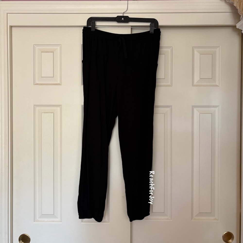 O'Neill Black Pants Relaxed Fit Coastal Beachy Viscose Large Gauzy Women's